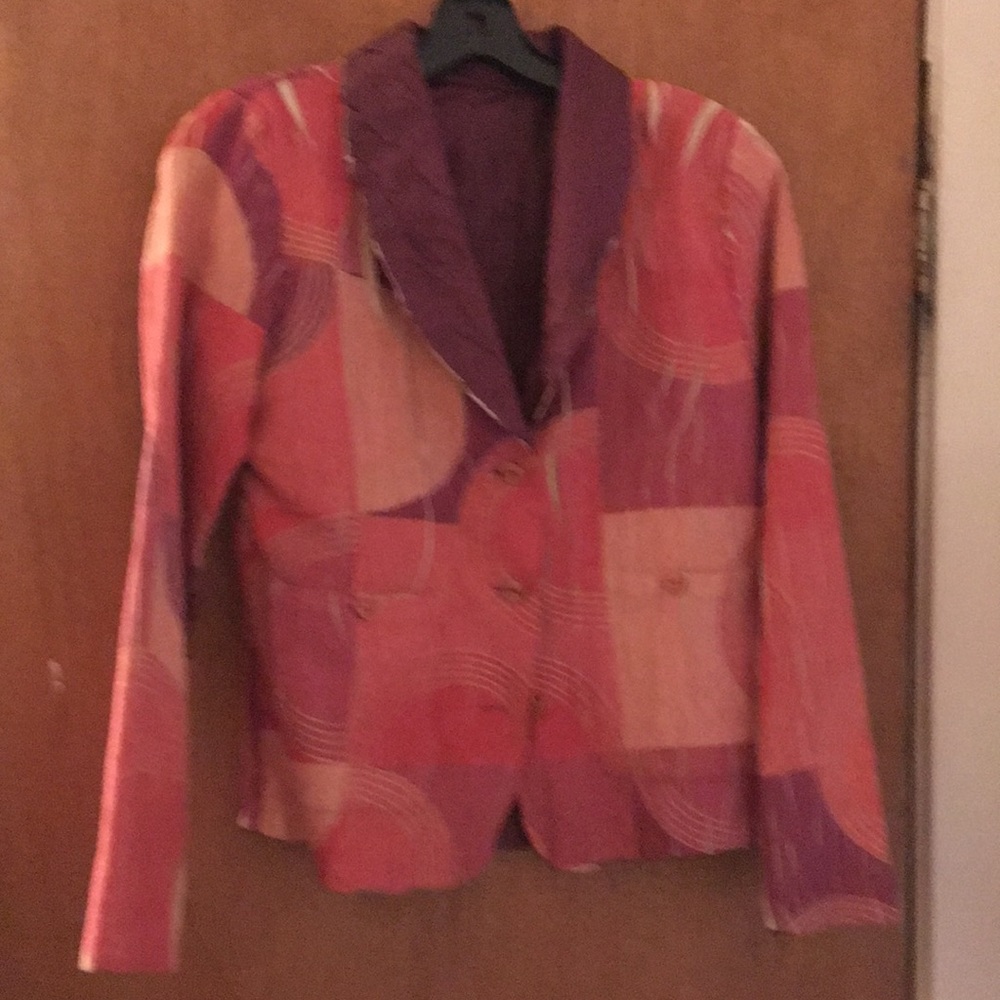 Soft suede like multicolored jacket..